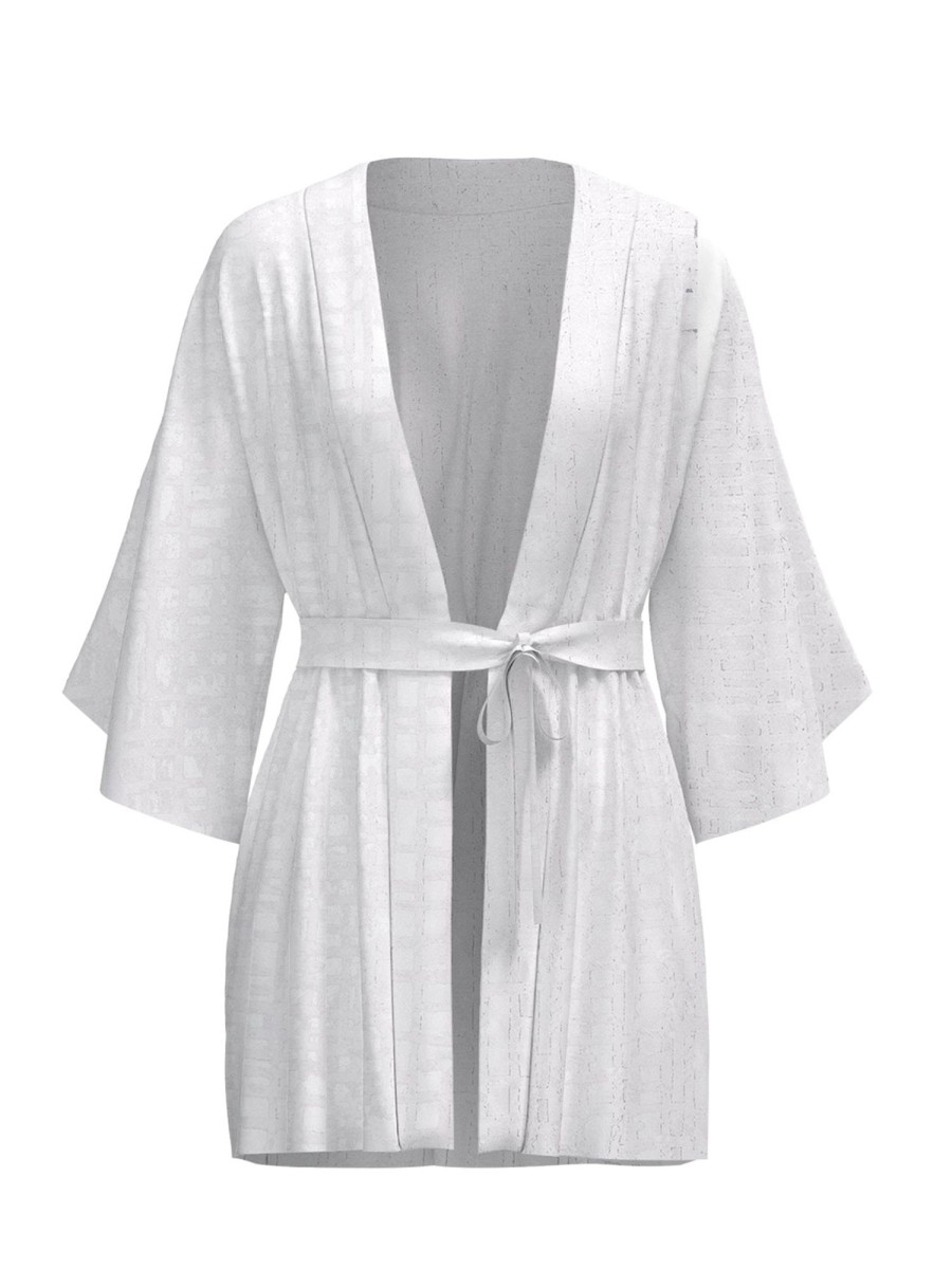 Clothing diarrablu | Cabana Kimono - Dhaw Blanc