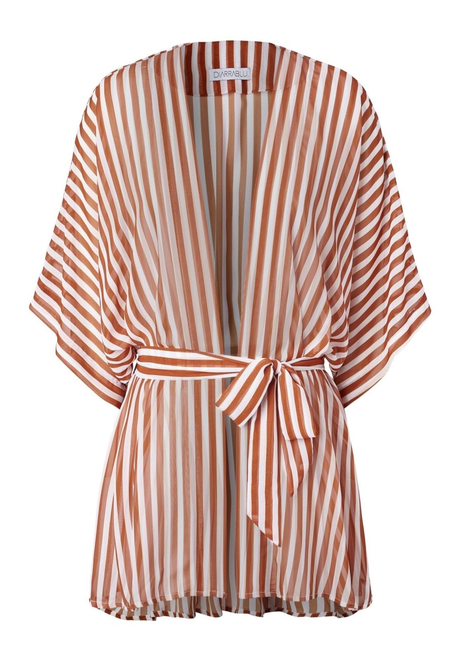 Clothing diarrablu | Cabana Kimono - Lines Coral