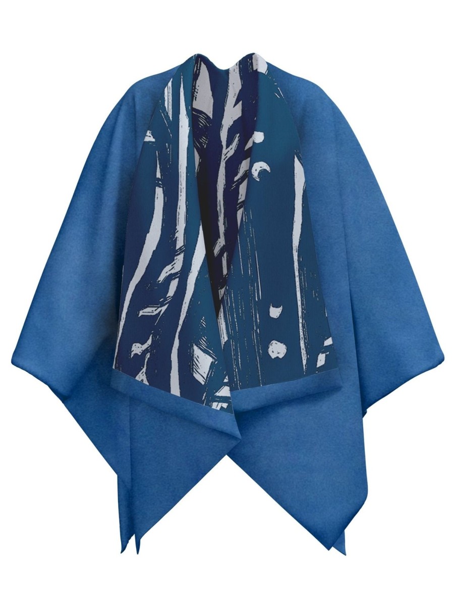 Clothing diarrablu | Reversible Amy Ben Poncho - Suto Blu