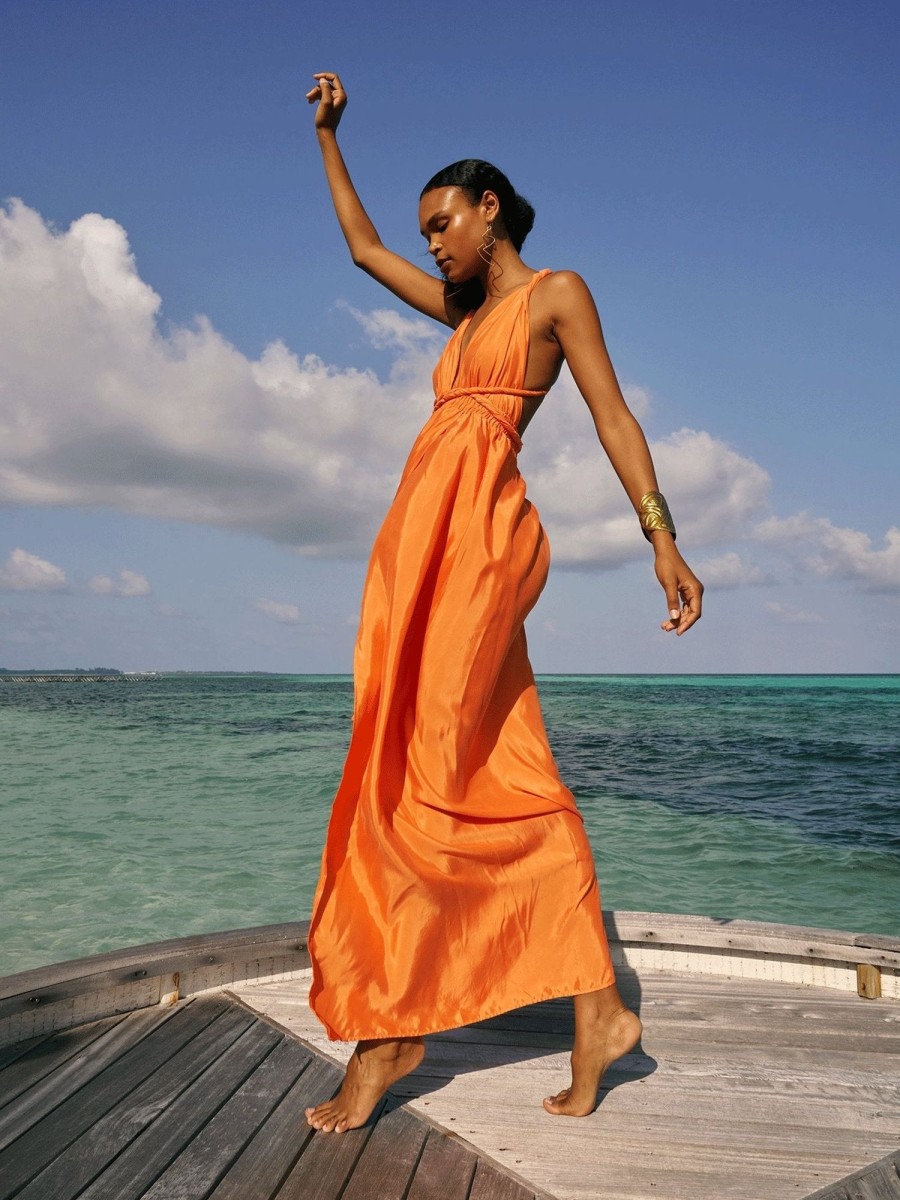 Clothing diarrablu | Sustainable Mailys Dress - Solid Coral