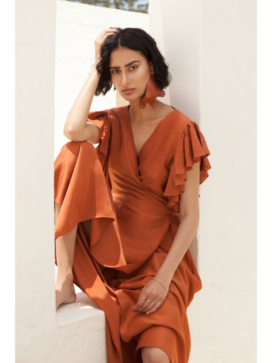 Clothing diarrablu | Sustainable Rukia Dress - Solid Rust