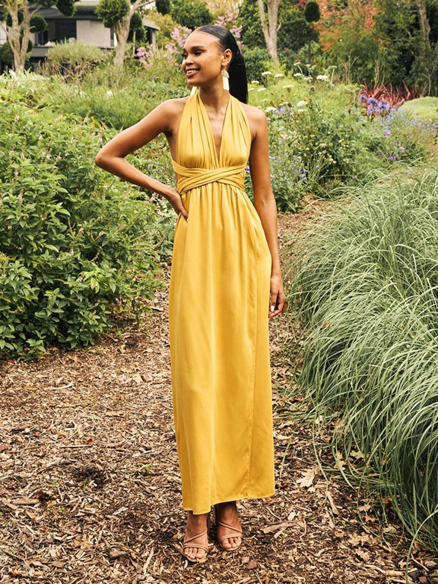 Clothing diarrablu | Sustainable Mailys Dress - Solid Mustard