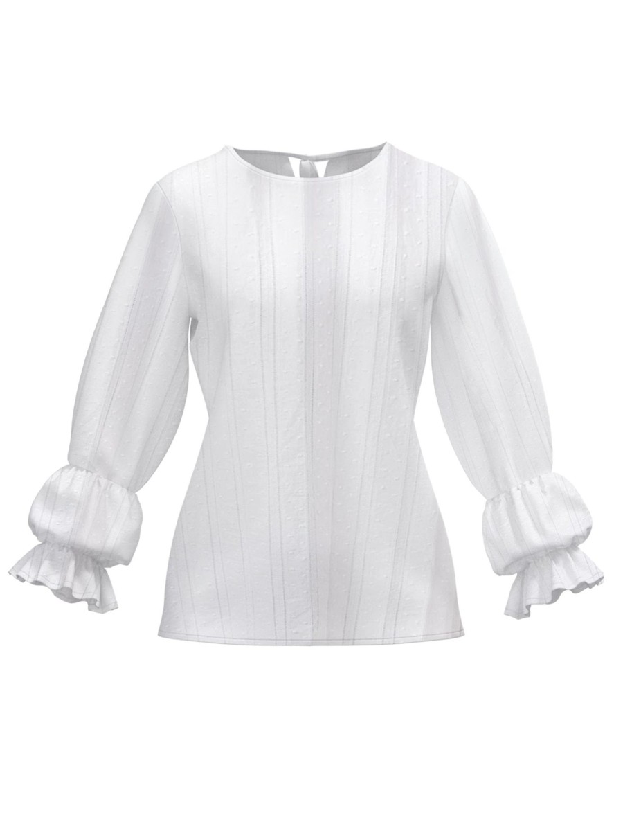 Clothing diarrablu | Sustainable Lena Top - Solid Blanc