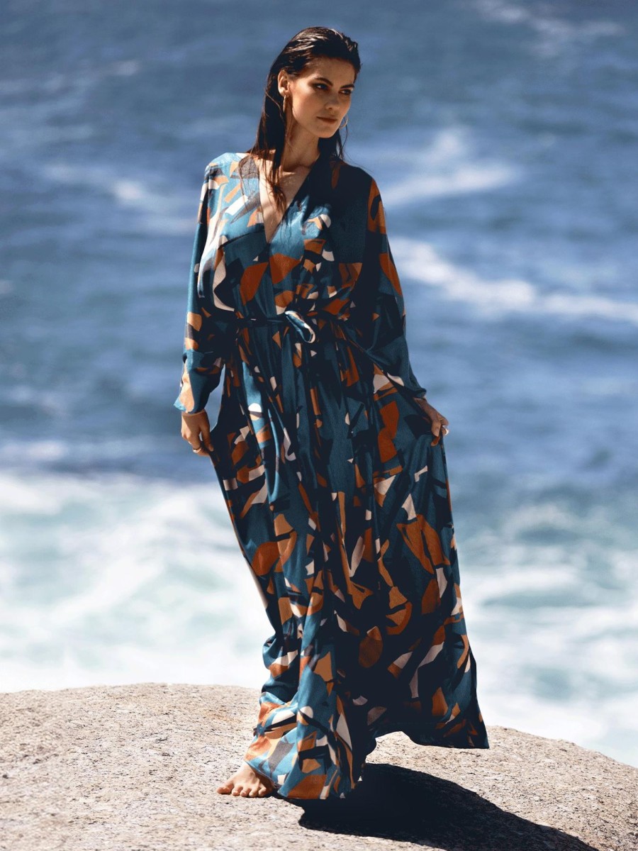 Clothing diarrablu | Boubou Kimono - Bwalo Teal