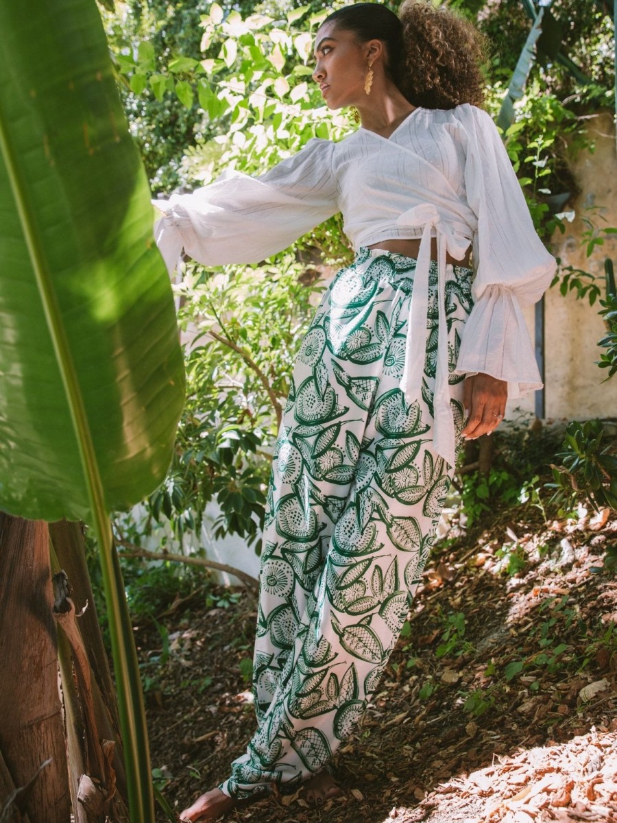 Clothing diarrablu | Leer Pants - Flora Green