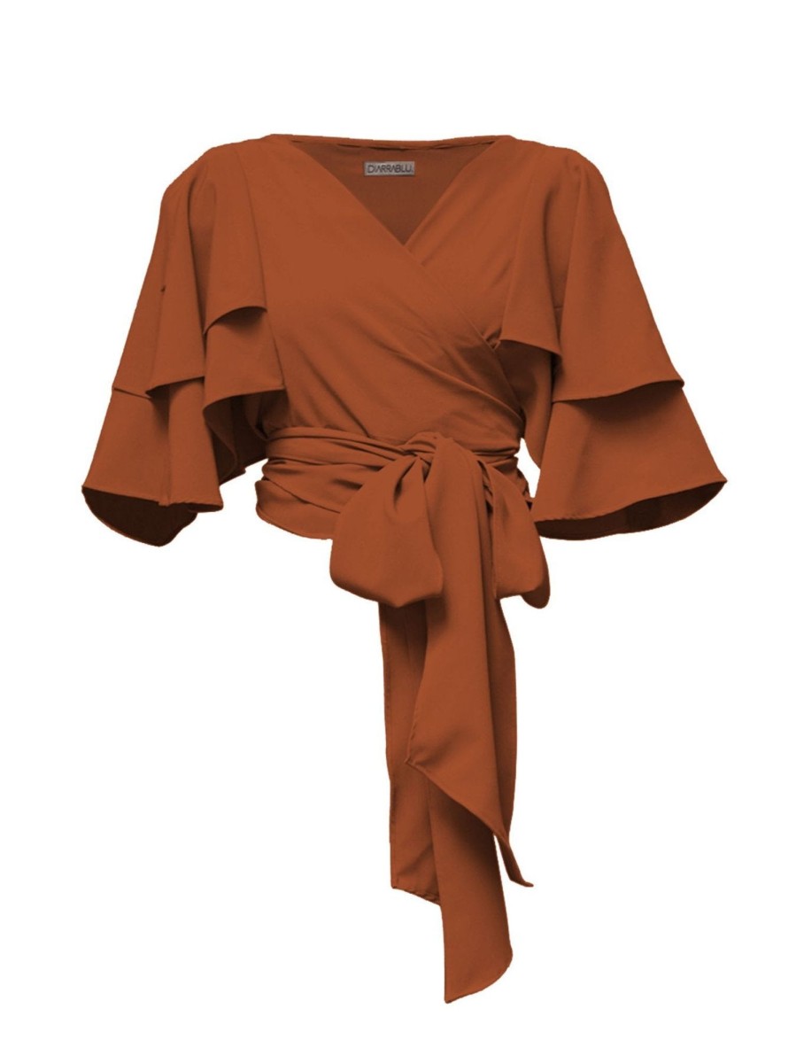 Clothing diarrablu | Sustainable Sahel Top - Solid Rust