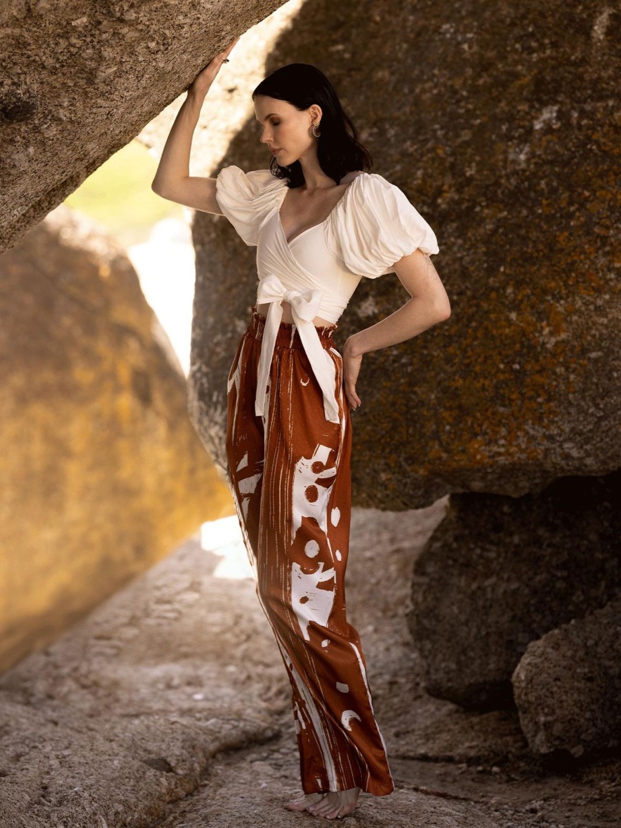 Clothing diarrablu | Leer Pants - Suto Rust