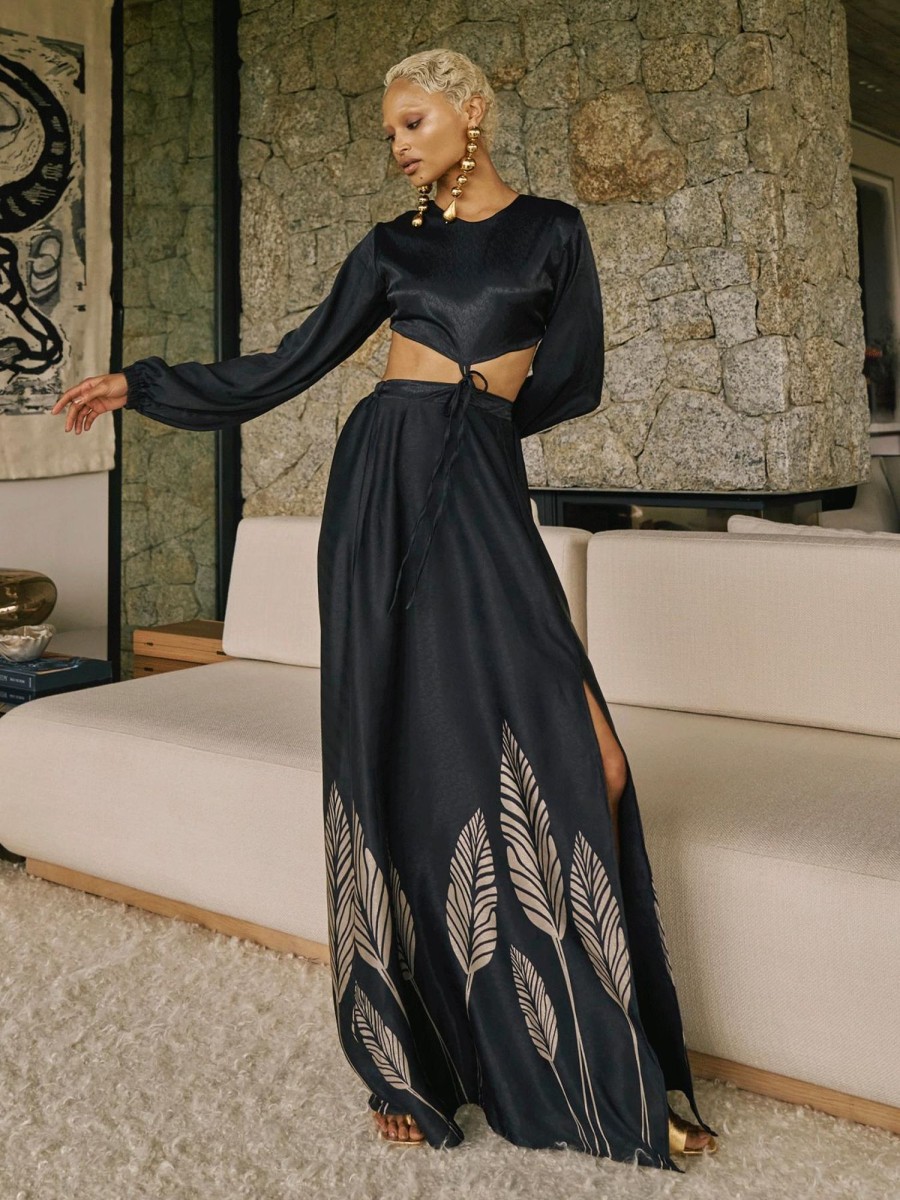 Clothing diarrablu | Rahma Dress - Palms Noir