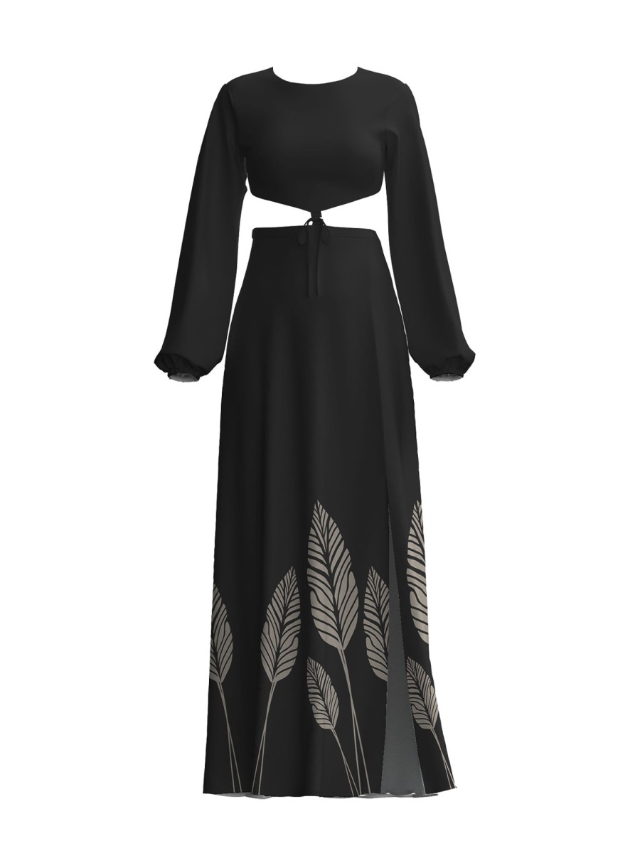 Clothing diarrablu | Rahma Dress - Palms Noir