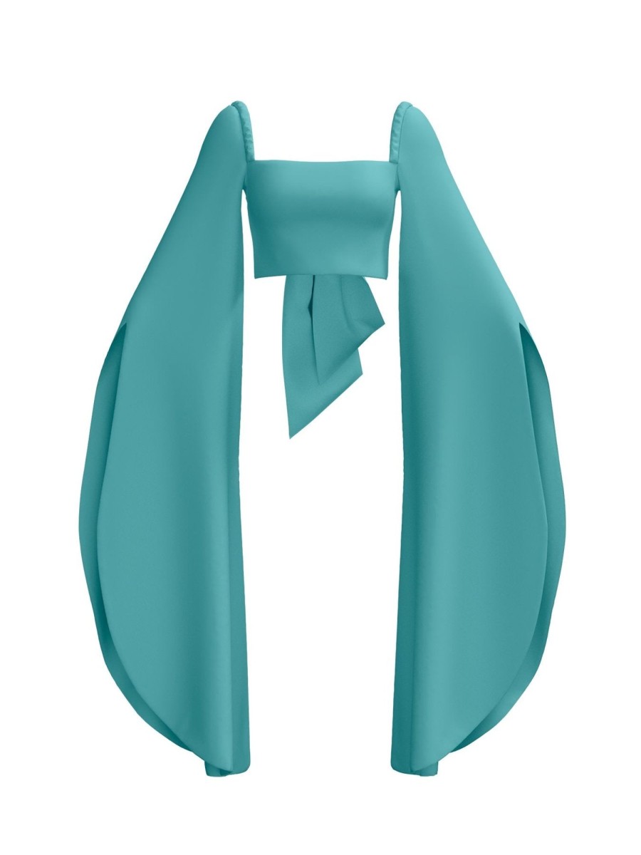 Clothing diarrablu | Sustainable Kinu Top - Solid Aqua