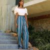 Clothing diarrablu | Leer Pants - Rayas Blu