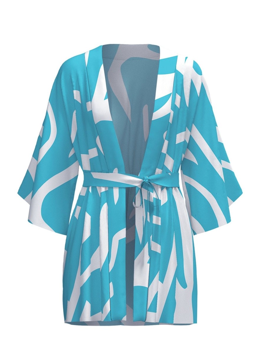 Clothing diarrablu | Cabana Kimono - Swirl Blu