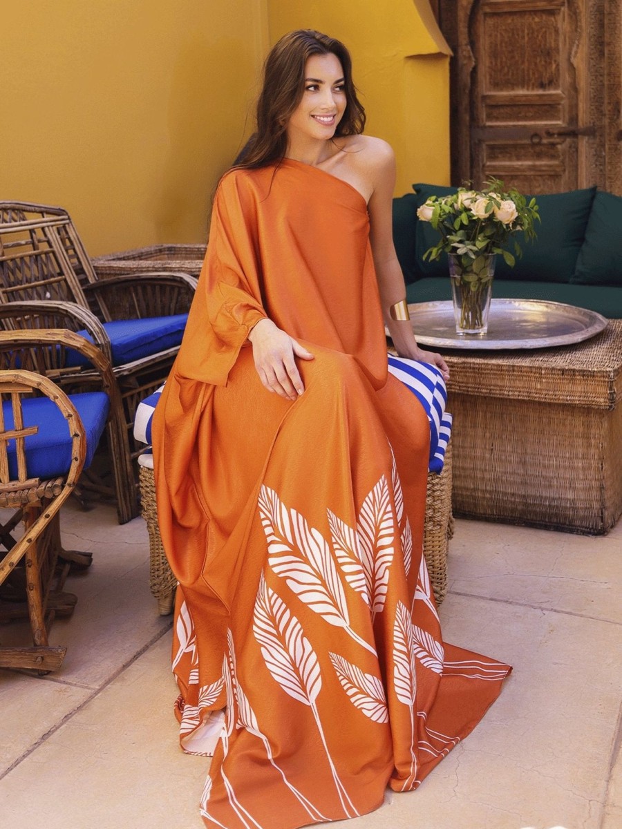 Clothing diarrablu | Satu Dress - Palms Orange